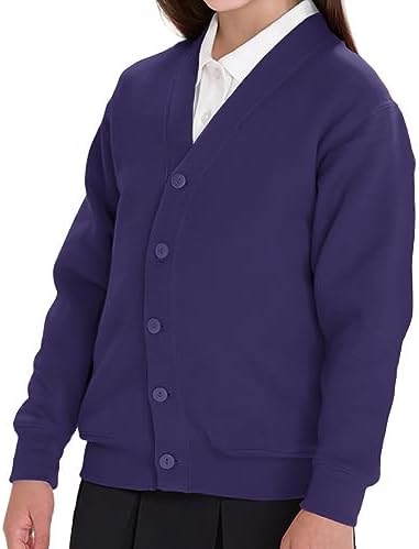 Girls School Cardigans Long Sleeves Stretchy Nice Looking Smart Cardigans for Age 3 to 13