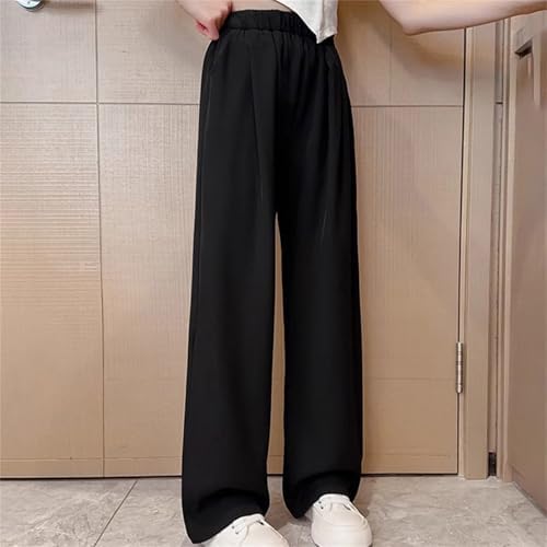 Girls School Trousers Elasticated High Waisted Uniform Pants Wide Leg Dress Pants Casual Baggy Trousers With Pockets Kids Baggy Sweatpants Fall Clothes Stretch Pant