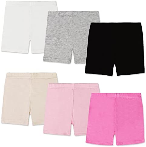Girls Shorts Breathable and Comfy Kids Cycling Shorts 6 Pack (2-10 Years Old) Stretchy Dancing Bike Pants for Girl Sports Play Underdress