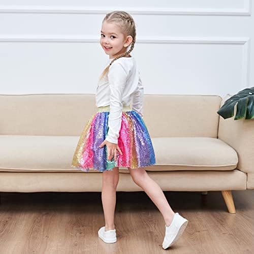 Girls Skirt Blue Heart Sequins Sparkling Tutu Dancing Age 2-12 Years
