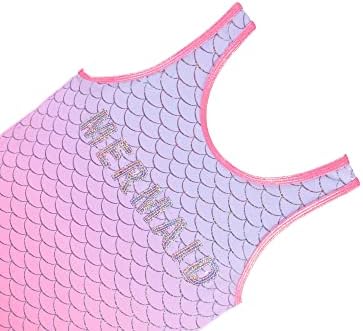 Girls Swimsuit One Piece Swimwear Mermaid Swimming Costume Junior Kids Bathing Suit Pink Fade UV Protection Summer 4 To 14 Years