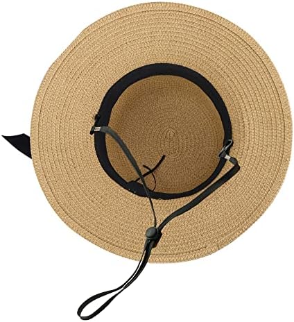 Girls Wide-Brim Straw Sun-Hat For Summer Beach With Bow