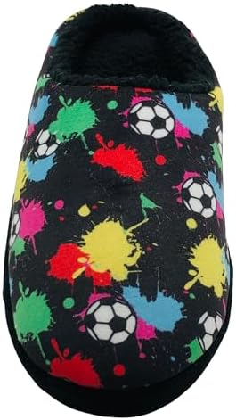 GladRags Boys Football Slipper Mules Black Size 12-6