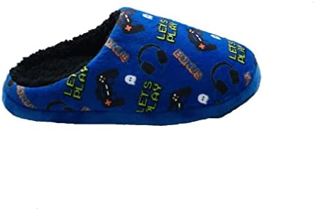 GladRags Boys Gaming Gamer Slipper Mule Blue Size 11-6