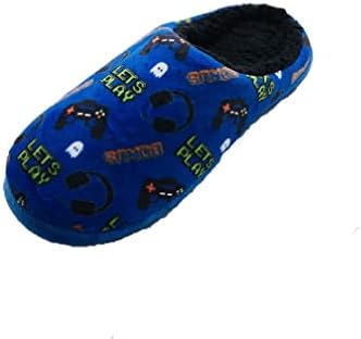 GladRags Boys Gaming Gamer Slipper Mule Blue Size 11-6