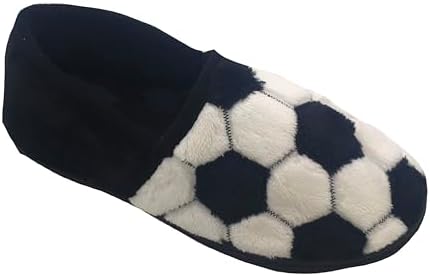GladRags Boys Or Girls Football Style Slippers Black White Size 12-6