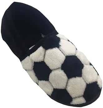 GladRags Boys Or Girls Football Style Slippers Black White Size 12-6