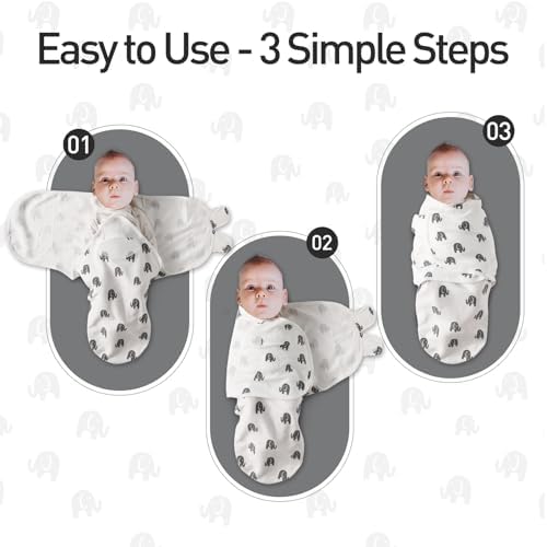 GLLQUEN BABY Baby Swaddle Wraps For 0-3 Months Newborn Oeko-tex100 100% Breathable Organic Cotton Fabric Swadding Blankets 3 Pack(New Grey)