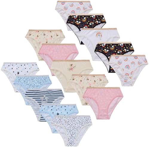 GM Apparel 10 Pack Girls Knickers 100% Cotton Briefs Underpants Underwear Pants - Size 2-13 Years Multicolor