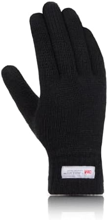GM Apparel Kids Knitted Thinsulate Thermal Gloves - 3M Insulated Full Finger Gloves Mittens for Kids Boys or Girls for Cold Winter Weather
