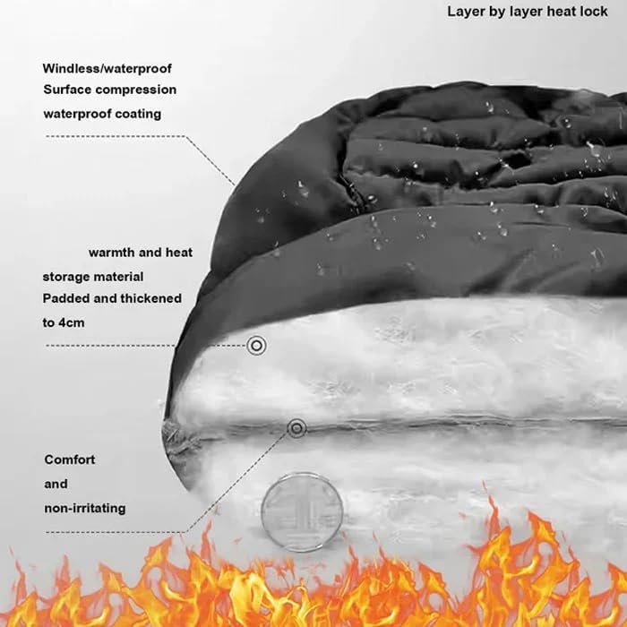 GodbTG Plush-Lined Thickened Thermal Hat With Face Mask For Men And Women Ski Winter Face Mask Winter Camping Hooded