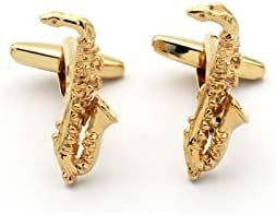 Gold Saxophone Sax Music Pair Cufflinks