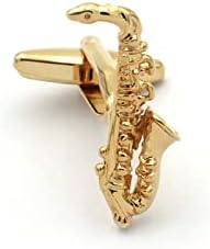 Gold Saxophone Sax Music Pair Cufflinks