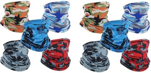 Goufride 10 Pack Neck Gaiter Face Mask Mens Womens Balaclavas UV Scarf Multipurpose Headwear