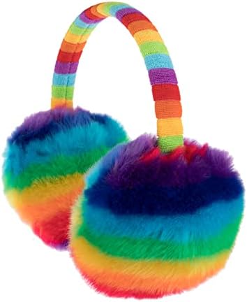 Grafanty Kids Knit Earmuffs Winter Warm Faux Fur Ear Warmers Knitted Earmuffs Cute Outdoor Toddlers Ear warmer Winter Earmuffs Ear Covers Headband for Boys Girls 3-12 Years Multicolor One Size