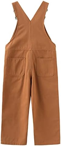 GRANDWISH Boys Canvas Bib Overalls Kid's Multi Color Overalls Size 6-14