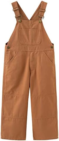 GRANDWISH Boys Canvas Bib Overalls Kid's Multi Color Overalls Size 6-14