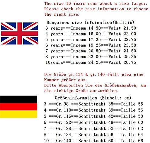 GRANDWISH Boys Girls Dungarees Blue Denim Bib Overalls