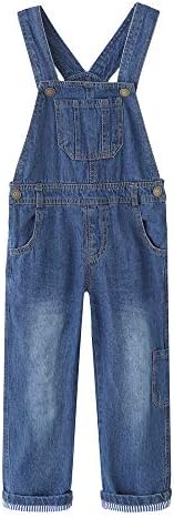 GRANDWISH Boys Girls Dungarees Blue Denim Bib Overalls