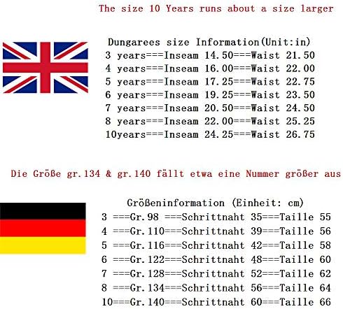 Grandwish Kids Blue Dungarees Boys Denim Bib Overalls 3 Years - 10 Years