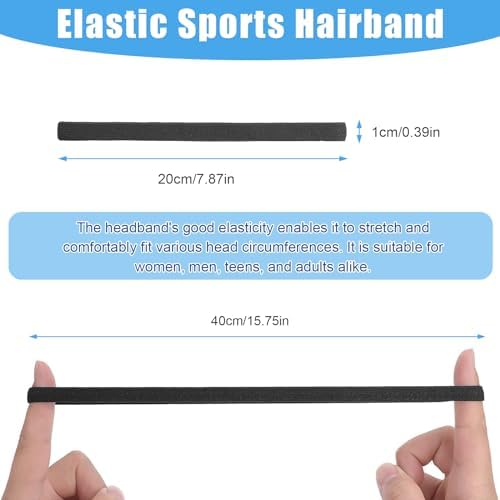 GROVL Sports Headband 6 PCS Non-Slip Silicone Grip Thin Headpiece Elastic Headbands For Kids And Adults Boys Men Women Athletics Football Yoga Training Running Cycling Outdoor
