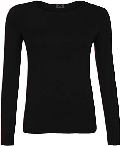 GUBA® Girls T Shirt Long Sleeve Top Kids Plain Basic Uniform T-Shirt Crew Neck Tee Size 2-13 Years