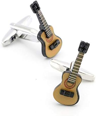 Guitar Cufflinks Electric Guitar Brown Black Cuff Links