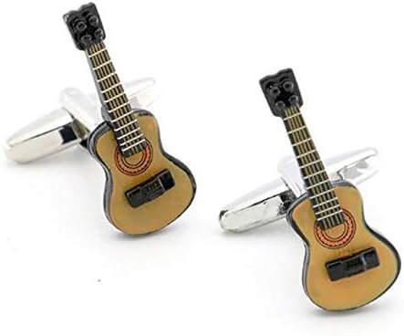 Guitar Cufflinks Electric Guitar Brown Black Cuff Links