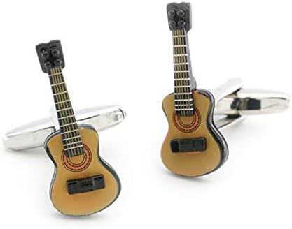 Guitar Cufflinks Electric Guitar Brown Black Cuff Links