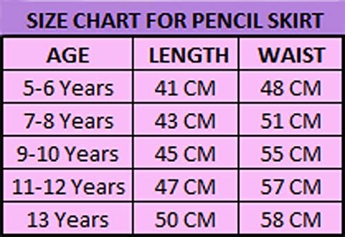 Gum & Berries Girls Plain Pencil Skirt For School Uniform Fashion Dance Dress Skirts Kids New Age 5-13 Years