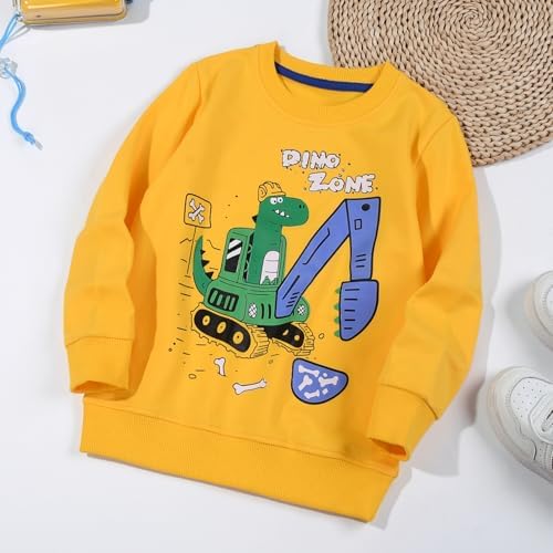 Gumyoss Boys Sweatshirts Toddler Boys Cotton Pullover Jumper Crew Neck Long Sleeve Tops For Little Kids Toddler Boys Clothes Age 2-7 Years