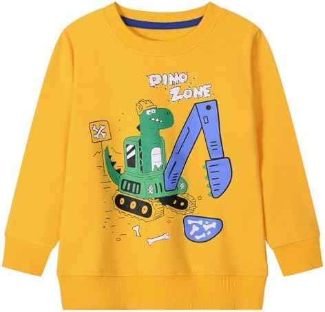 Gumyoss Boys Sweatshirts Toddler Boys Cotton Pullover Jumper Crew Neck Long Sleeve Tops For Little Kids Toddler Boys Clothes Age 2-7 Years