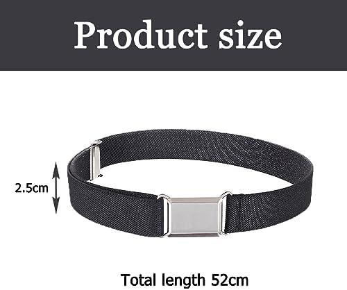 Gunwon Kids Elastic Belt - Black Adjustable Hook & Loop Buckle Suitable For Play & Travel