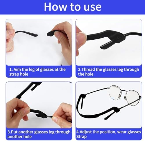 Gurfzcyuoo Glasses Straps For Kids 10Pcs Silicone Eyewear Holder Strap Glasses Head Band Anti-slip Eyewear Retainer Elastic Sports Glasses Band Soft And Durable