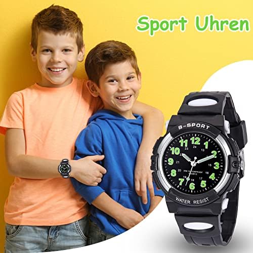 GUUMUXIN Kids Watch For Boys Girls Ages 4-15 Analog Quartz Watch With Soft TPU Band 30M Waterproof Outdoor Sports Watches Learning Time Children Teenager Watches