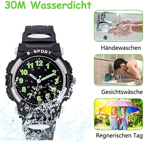 GUUMUXIN Kids Watch For Boys Girls Ages 4-15 Analog Quartz Watch With Soft TPU Band 30M Waterproof Outdoor Sports Watches Learning Time Children Teenager Watches
