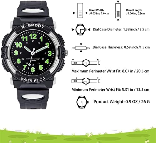 GUUMUXIN Kids Watch For Boys Girls Ages 4-15 Analog Quartz Watch With Soft TPU Band 30M Waterproof Outdoor Sports Watches Learning Time Children Teenager Watches