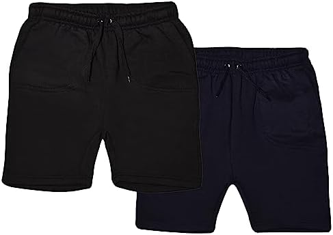 GW CLASSY OUTFIT 2 Pack Boys Shorts Fleece Shorts Kids Summer Loungewear Shorts Boys Running Shorts With Pockets 5-13 Years