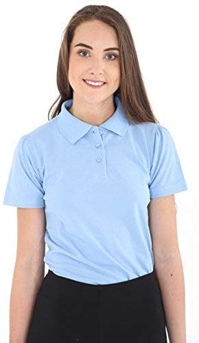 GW CLASSY OUTFIT 2X Girls Polo Shirts (Pack Of 2) Short Sleeve Girls School Uniform White Polo Children School T-Shirts PE Tops 4-12 Years