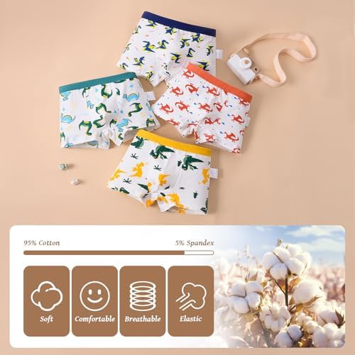 HAGOT 12 Pack Boys Underwear Boxer Shorts Boys Cotton Knickers