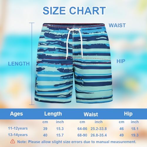 HAGOT Boys Swimming Trunks Kids Board Shorts Beach Quick Dry Boys Swim Shorts Sports Running Swim Board Shorts