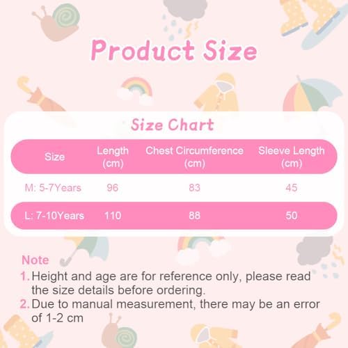 HAGOT Raincoat Hooded Kids Puddle Suit All In One Waterproof Suit Lightweight Portable Rainwear Muddy Suit Reusable Rain Jacket Suit For Childs 5-10 Years