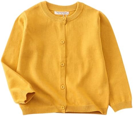HahaNice Girls' Cardigans Knitted Long Sleeve Kids School Jumper 2Y-7Y