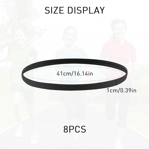 Halit 8pcs Boys Headband Boys Hair Band Boys Headband For Kids Sports Headband Thin Headbands Elastic Sports Hairbands Non Slip Sport Hair Bands For Kids And Adults Boys Men Women