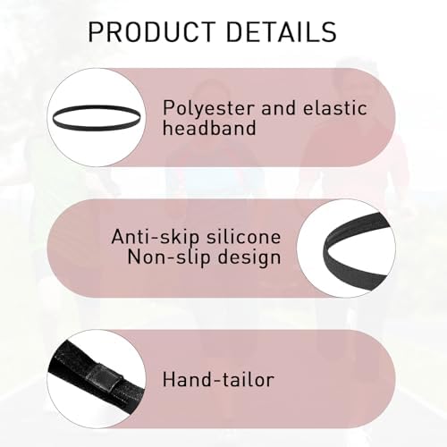 Halit 8pcs Boys Headband Boys Hair Band Boys Headband For Kids Sports Headband Thin Headbands Elastic Sports Hairbands Non Slip Sport Hair Bands For Kids And Adults Boys Men Women