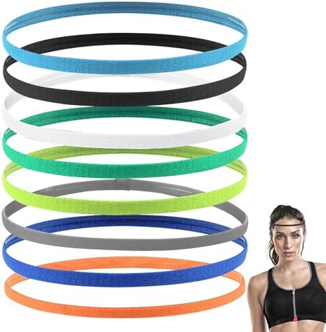 halit 8pcs Boys Headband Boys Hair Band Boys Headband For Kids Sports Headband Thin Headbands Elastic Sports Hairbands Non Slip Sport Hair Bands For Kids And Adults Boys Men Women