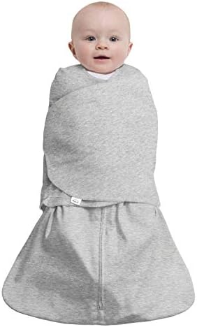 HALO Baby Sleeping Bag Swaddle 1.5 TOG SleepSack 100% Cotton Heather Grey Sleeping Sack For Newborn Babies Easy Zip Access Nappy Change Wearable Blanket Grow Bag Boys & Girls 0-3 Months