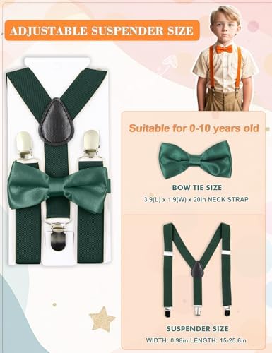HANERDUN Kids Braces Bowtie Sets Adjustable Suspenders With Bow Ties Gift Idea For Boys And Girls
