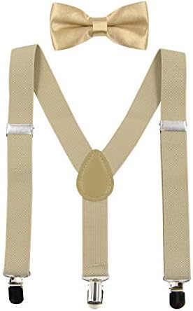 HANERDUN Kids Braces Bowtie Sets Adjustable Suspenders With Bow Ties Gift Idea For Boys And Girls