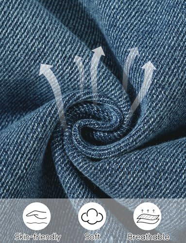 Happy Cherry Boys' Stretchy Waist Denim Joggers Relaxed Fit Jeans For Kids 5-14 Years Baggy Pull-On Elastic Pants Casual